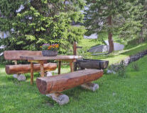 a wooden bench in a park