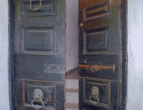door, fireplace