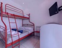 indoor, floor, furniture, bed, wall, room, red