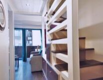 furniture, indoor, shelf, floor, interior, building, window, bookcase