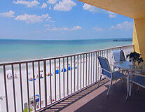 sky, beach, water, outdoor, chair, deck