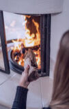 person, wall, indoor, fire, flame