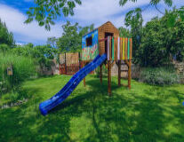 tree, grass, outdoor, park, outdoor play equipment, playground slide