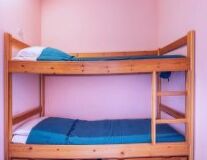 wall, bed, furniture, indoor, table, bunk bed