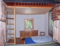 house, bed, window, cabinetry, drawer, chest of drawers, curtain, home, door