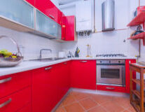 indoor, sink, floor, kitchen, red, countertop, bathroom, kitchen appliance, home appliance